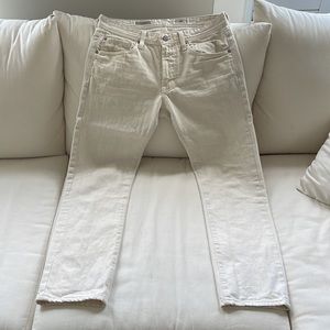 AG Men’s 32x32 Slim Straight Matchbox Jeans (Off-white)